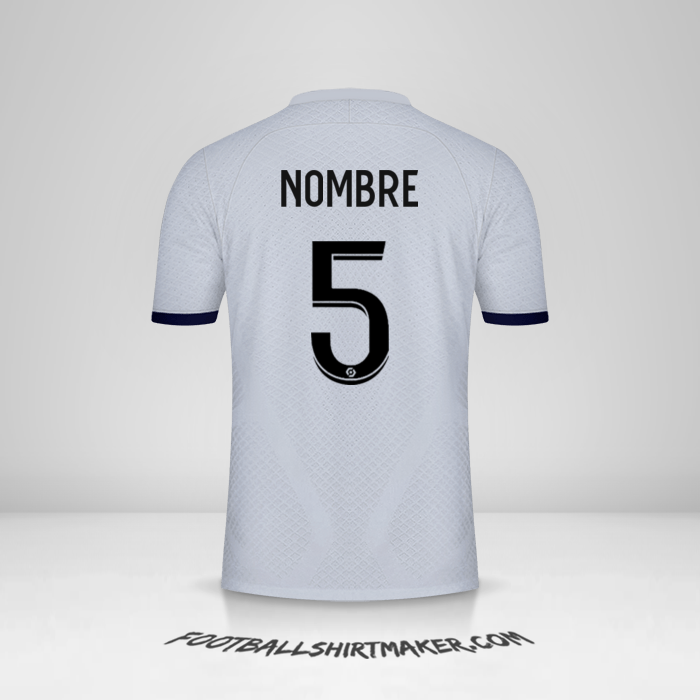 Jersey Paris Saint Germain 2022/2023 Visita -  nombre - 5