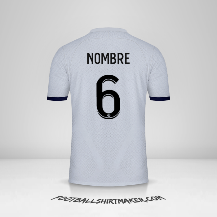 Jersey Paris Saint Germain 2022/2023 Visita -  nombre - 6