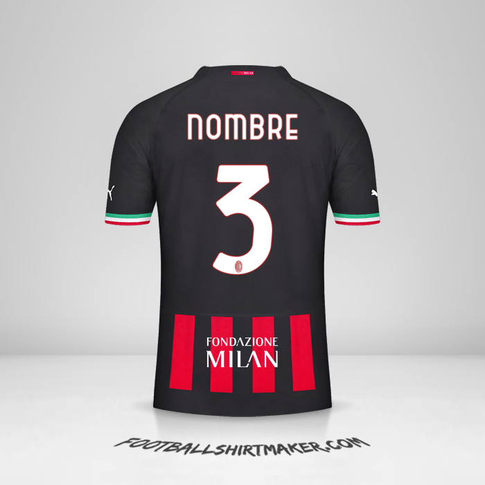 Camiseta AC Milan Cup 2022/2023 -  nombre - 3
