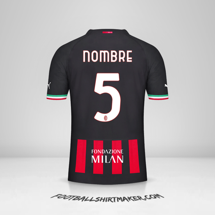 Camiseta AC Milan Cup 2022/2023 -  nombre - 5