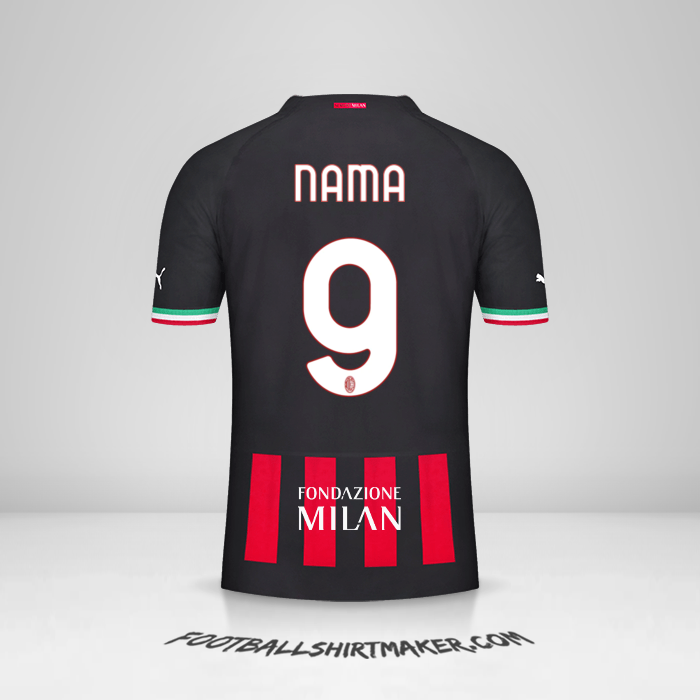 Jersey AC Milan Cup 2022/2023 -  nama - 9