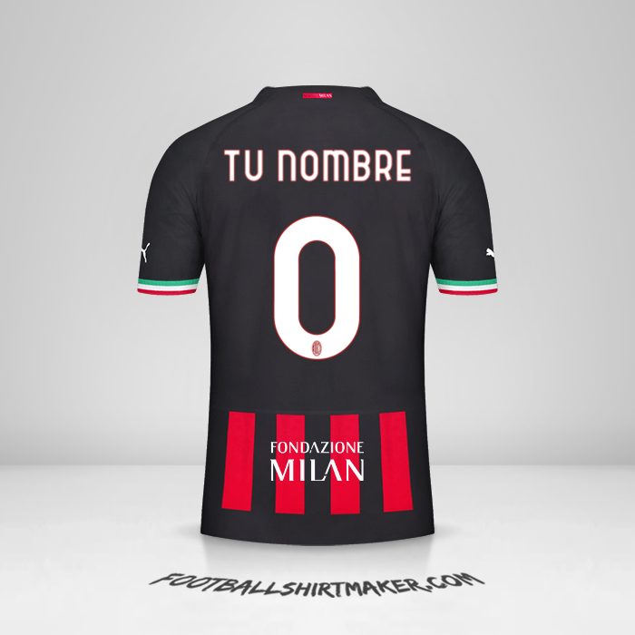 Camiseta AC Milan Cup 2022/2023 -  tu nombre - 0