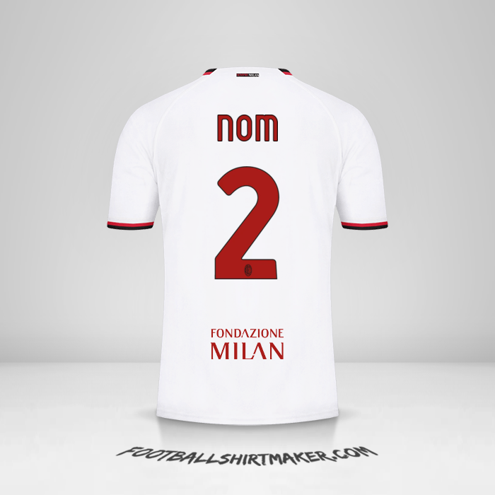 Maillot AC Milan Cup 2022/2023 Extérieur -  nom - 2