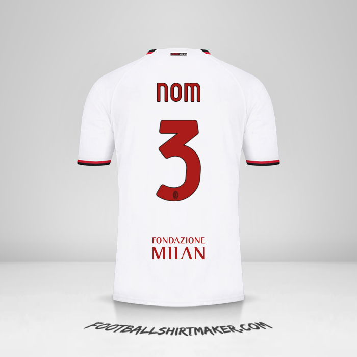 Maillot AC Milan Cup 2022/2023 Extérieur -  nom - 3
