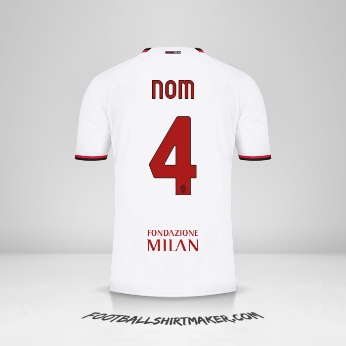 Maillot AC Milan Cup 2022/2023 Extérieur -  nom - 4