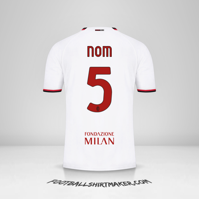 Maillot AC Milan Cup 2022/2023 Extérieur -  nom - 5