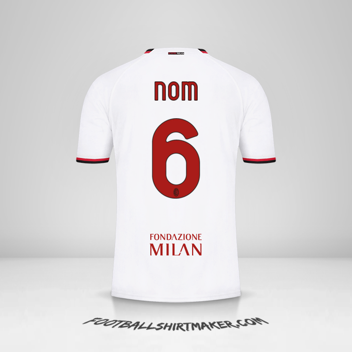 Maillot AC Milan Cup 2022/2023 Extérieur -  nom - 6