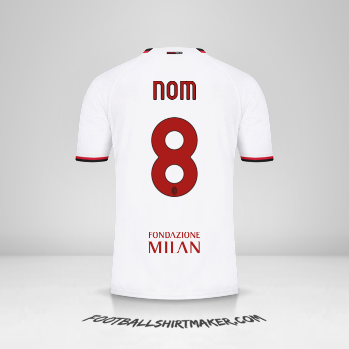 Maillot AC Milan Cup 2022/2023 Extérieur -  nom - 8