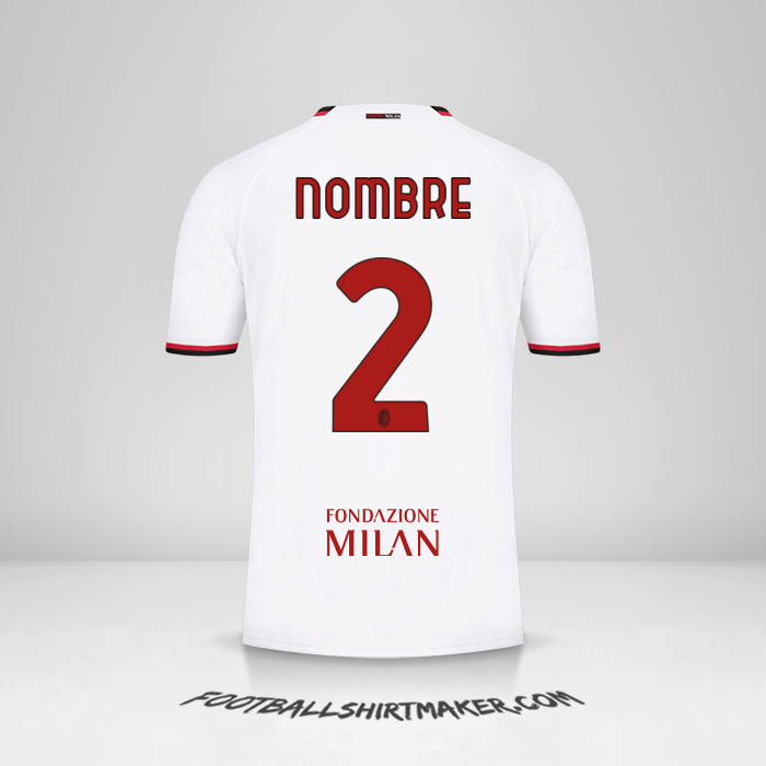 Camiseta AC Milan Cup 2022/2023 Visita -  nombre - 2