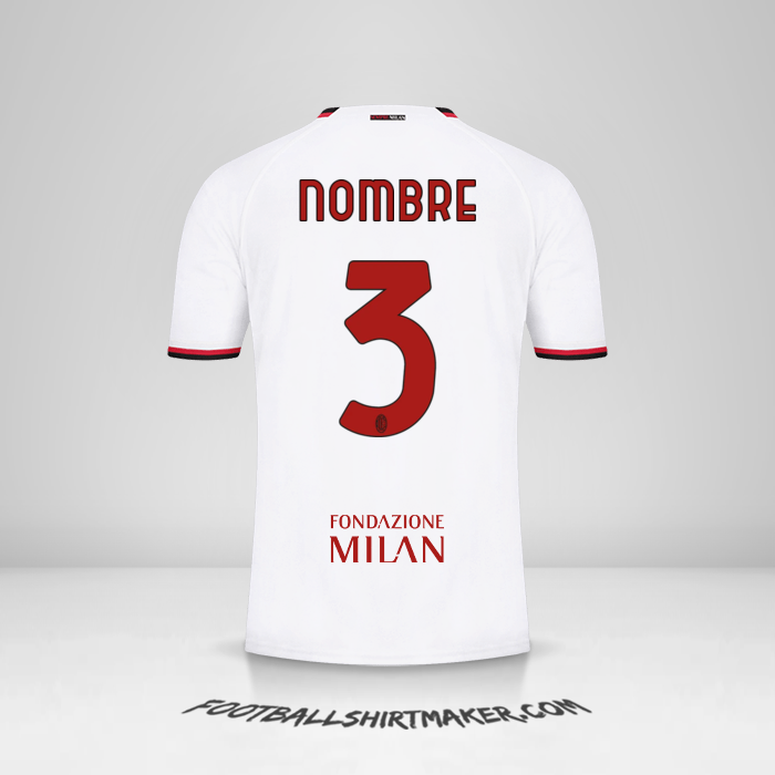 Jersey AC Milan Cup 2022/2023 Visita -  nombre - 3