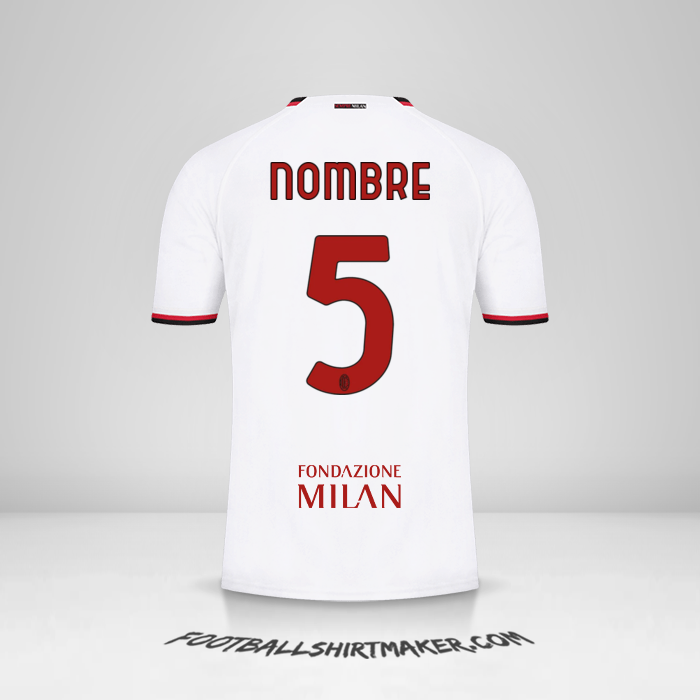 Jersey AC Milan Cup 2022/2023 Visita -  nombre - 5