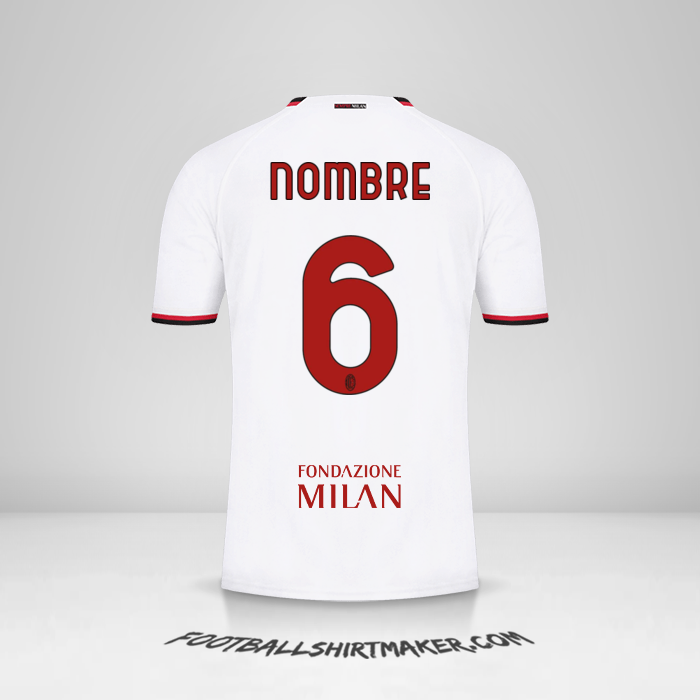 Jersey AC Milan Cup 2022/2023 Visita -  nombre - 6