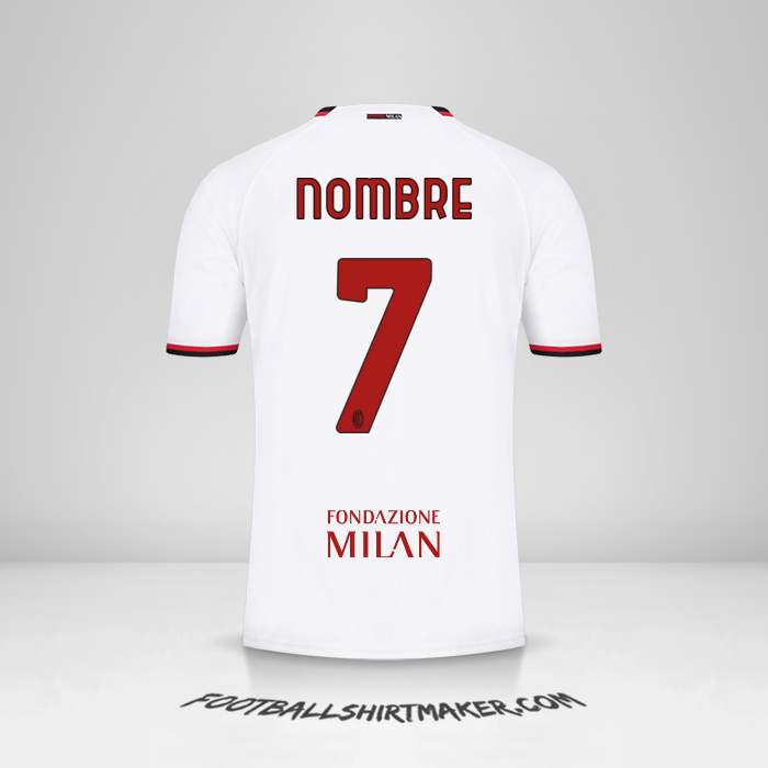 Jersey AC Milan Cup 2022/2023 Visita -  nombre - 7