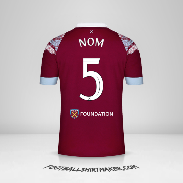 Maillot West Ham United FC Cup 2022/2023 -  nom - 5