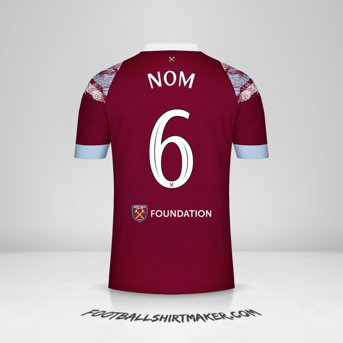 Maillot West Ham United FC Cup 2022/2023 -  nom - 6