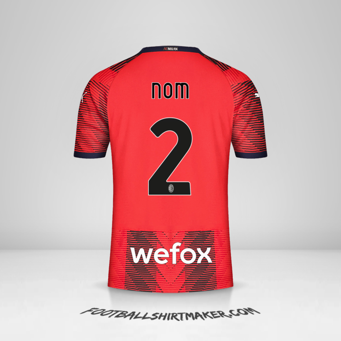 Maillot AC Milan 2023/2024 -  nom - 2