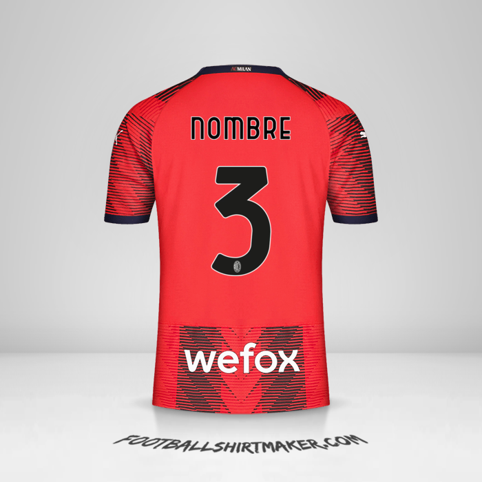 Jersey AC Milan 2023/2024 -  nombre - 3