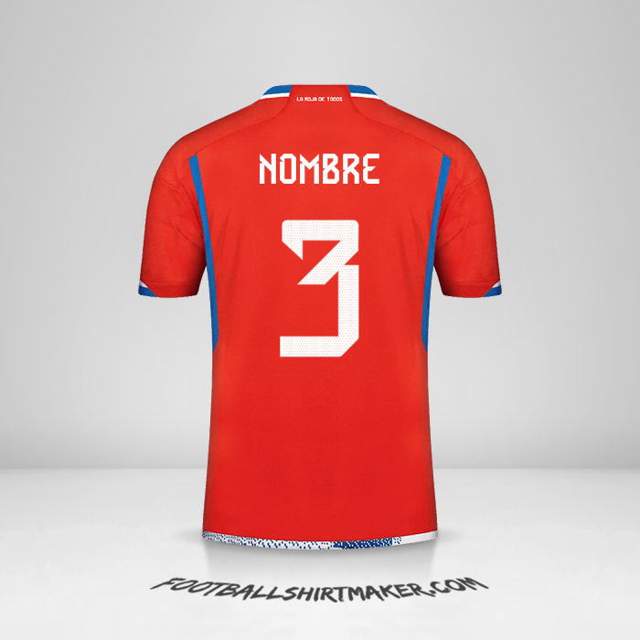 Jersey Chile 2022/2023 -  nombre - 3