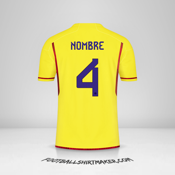 Jersey Colombia 2022/2023 -  nombre - 4