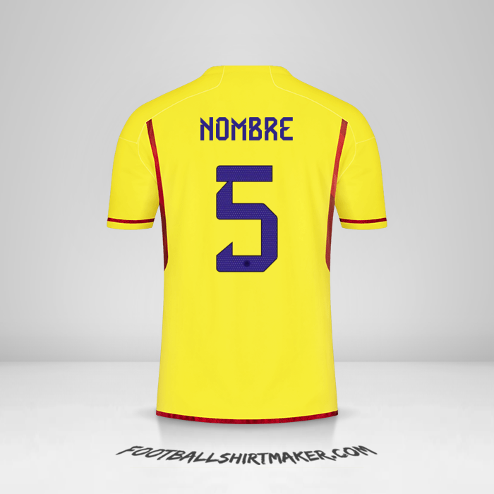 Jersey Colombia 2022/2023 -  nombre - 5