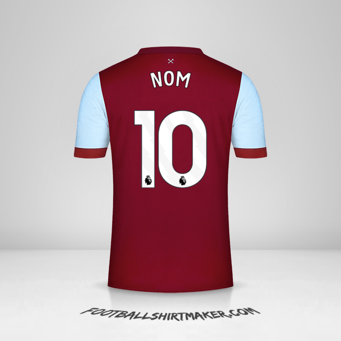 Maillot West Ham United FC 2023/2024 -  nom - 10