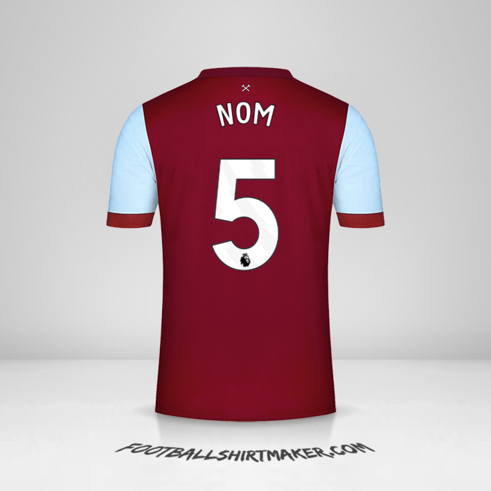 Maillot West Ham United FC 2023/2024 -  nom - 5