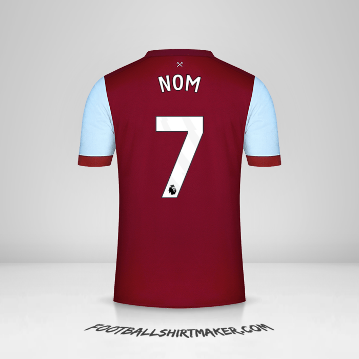 Maillot West Ham United FC 2023/2024 -  nom - 7