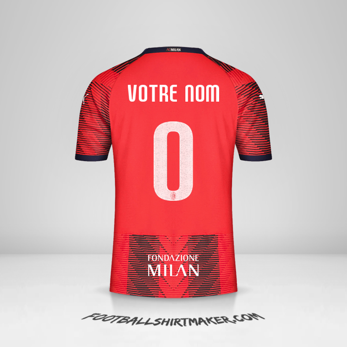 Maillot AC Milan Cup 2023/2024 -  votre nom - 0