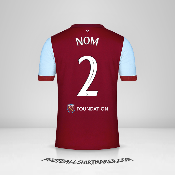 Maillot West Ham United FC Cup 2023/2024 -  nom - 2