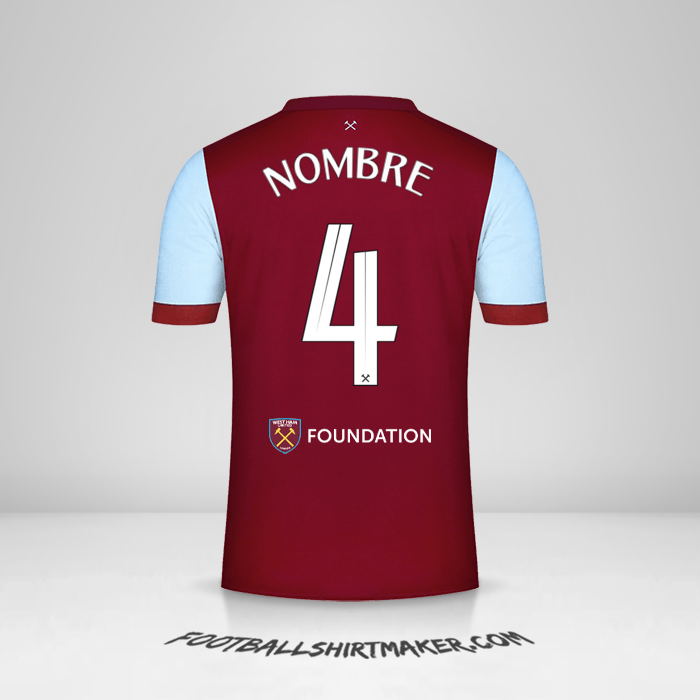 Jersey West Ham United FC Cup 2023/2024 -  nombre - 4