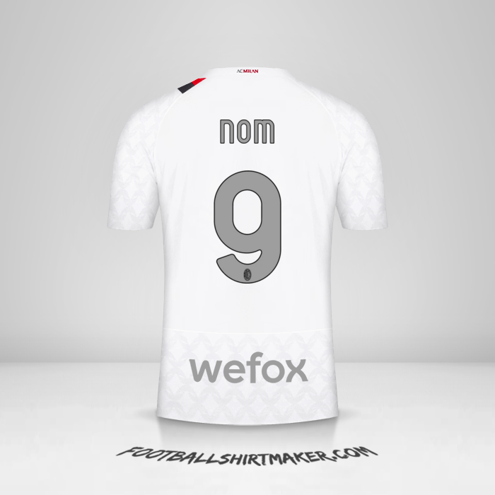 Maillot AC Milan 2023/2024 Extérieur -  nom - 9