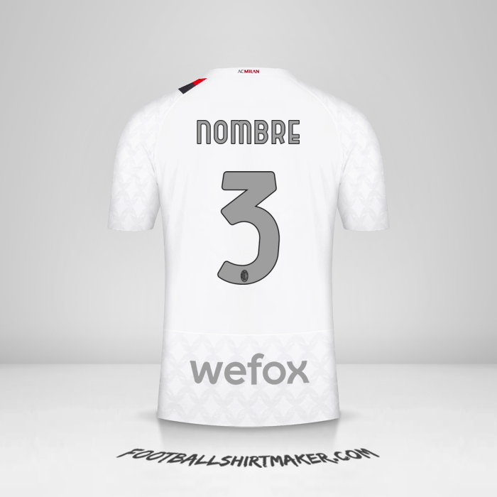 Camiseta AC Milan 2023/2024 Visita -  nombre - 3