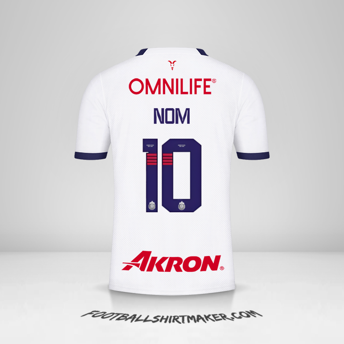 Maillot Guadalajara 2023/2024 Extérieur -  nom - 10