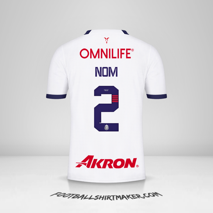 Maillot Guadalajara 2023/2024 Extérieur -  nom - 2