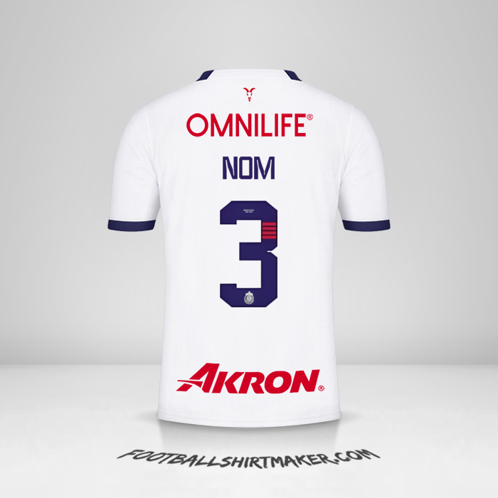 Maillot Guadalajara 2023/2024 Extérieur -  nom - 3