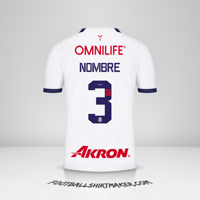Jersey Guadalajara 2023/2024 Visita -  nombre - 3