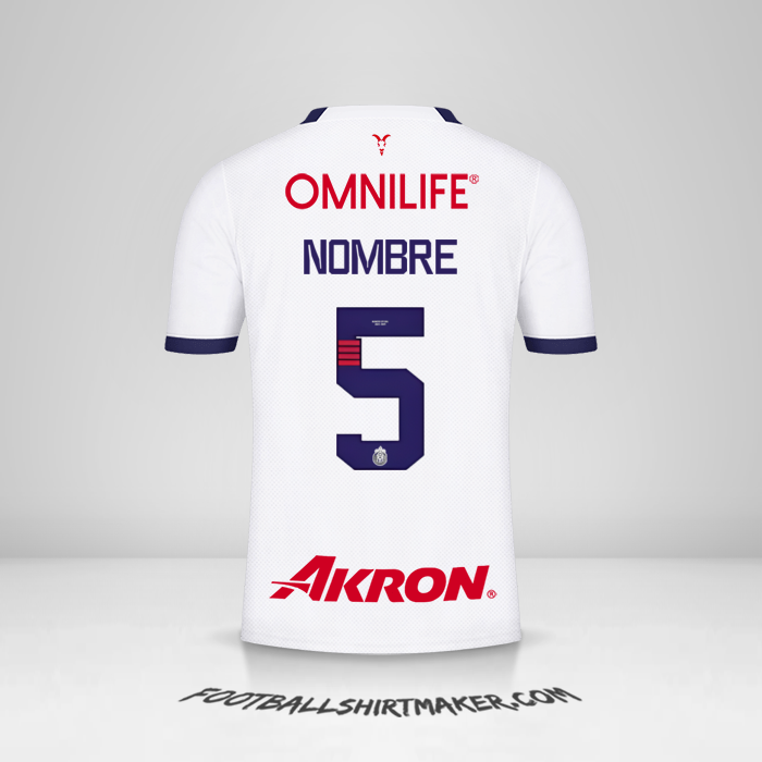 Jersey Guadalajara 2023/2024 Visita -  nombre - 5