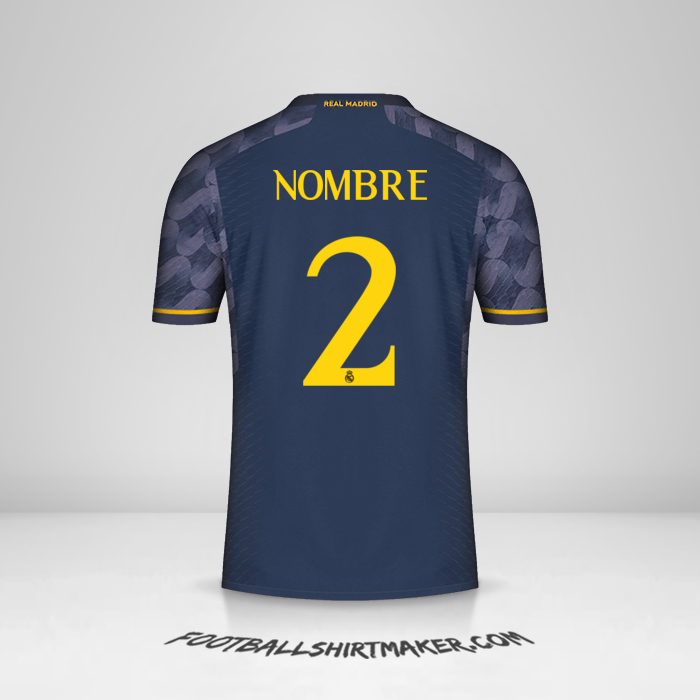 Jersey Real Madrid CF Cup 2023/2024 Visita -  nombre - 2