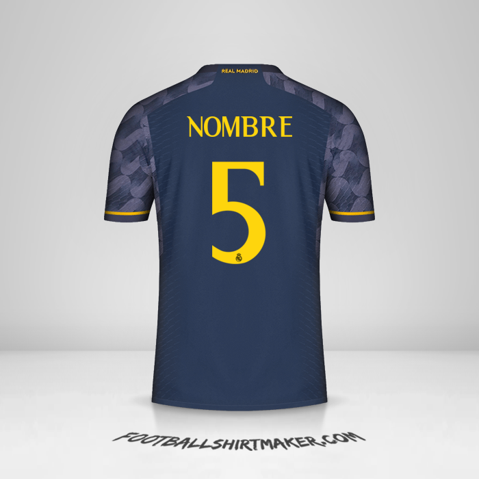 Jersey Real Madrid CF Cup 2023/2024 Visita -  nombre - 5