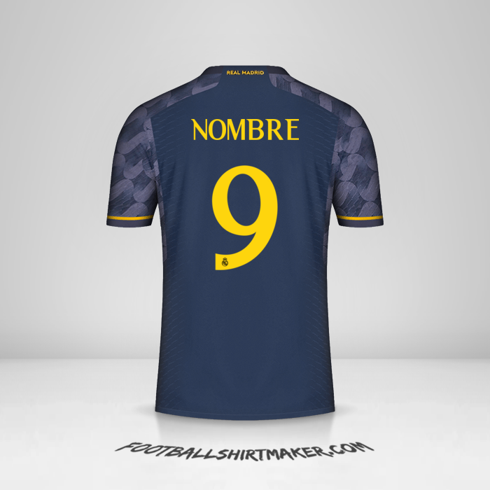 Camiseta Real Madrid CF Cup 2023/2024 Visita -  nombre - 9