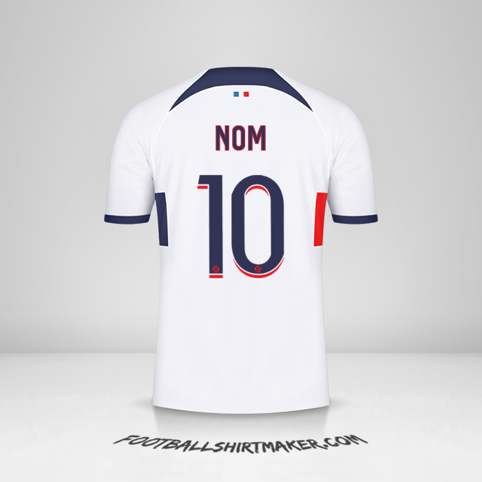 Maillot Paris Saint Germain 2023/2024 Extérieur -  nom - 10