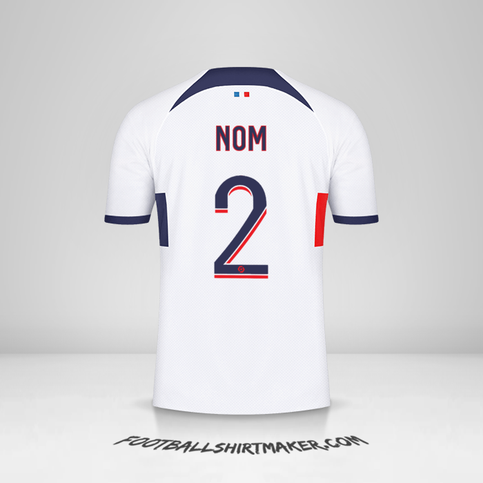 Maillot Paris Saint Germain 2023/2024 Extérieur -  nom - 2