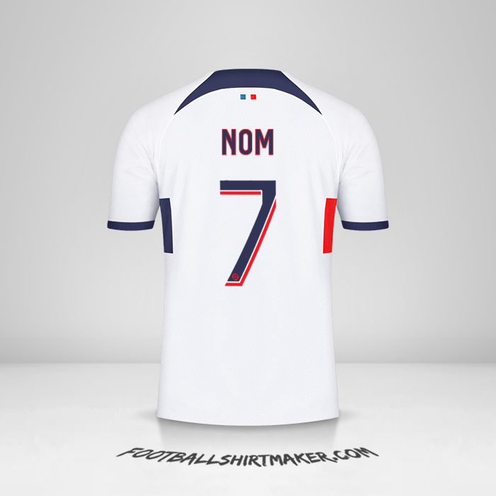 Maillot Paris Saint Germain 2023/2024 Extérieur -  nom - 7