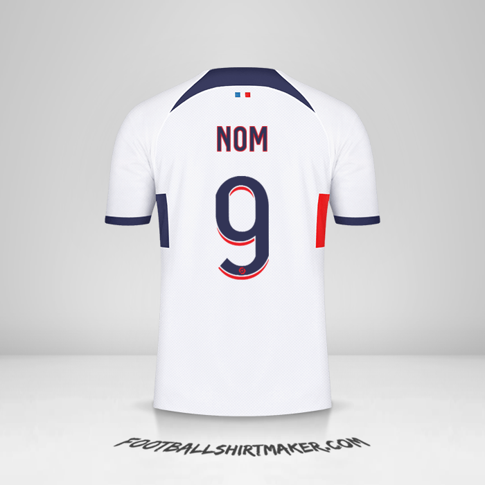 Maillot Paris Saint Germain 2023/2024 Extérieur -  nom - 9