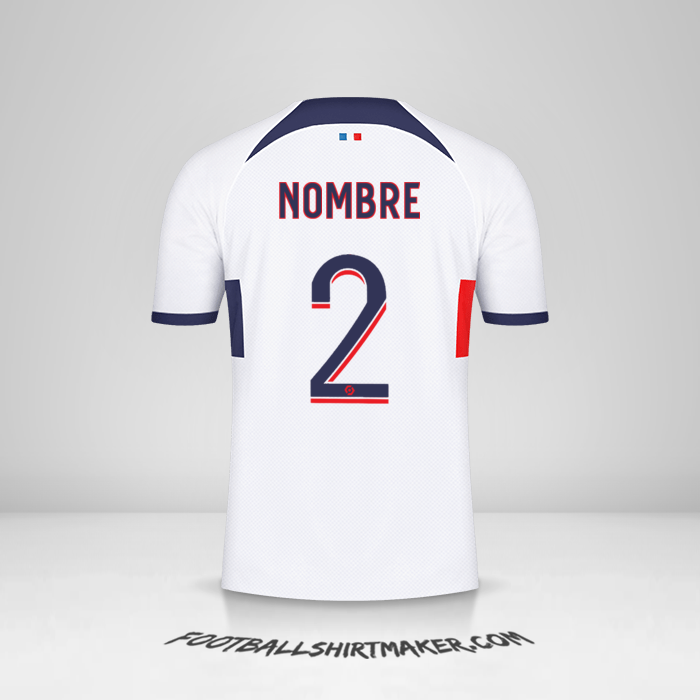 Jersey Paris Saint Germain 2023/2024 Visita -  nombre - 2