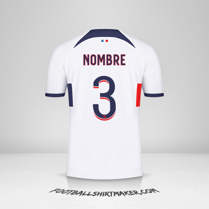 Jersey Paris Saint Germain 2023/2024 Visita -  nombre - 3