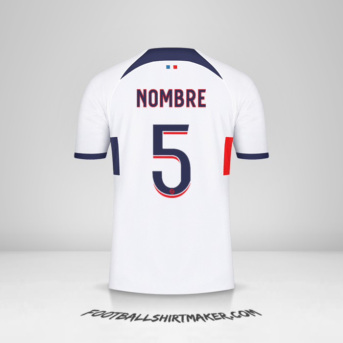 Camiseta Paris Saint Germain 2023/2024 Visita -  nombre - 5