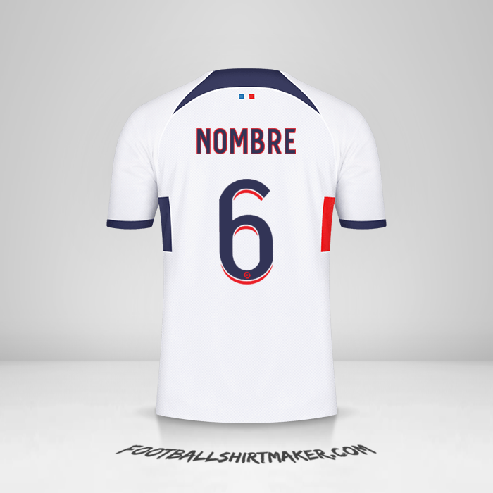 Jersey Paris Saint Germain 2023/2024 Visita -  nombre - 6