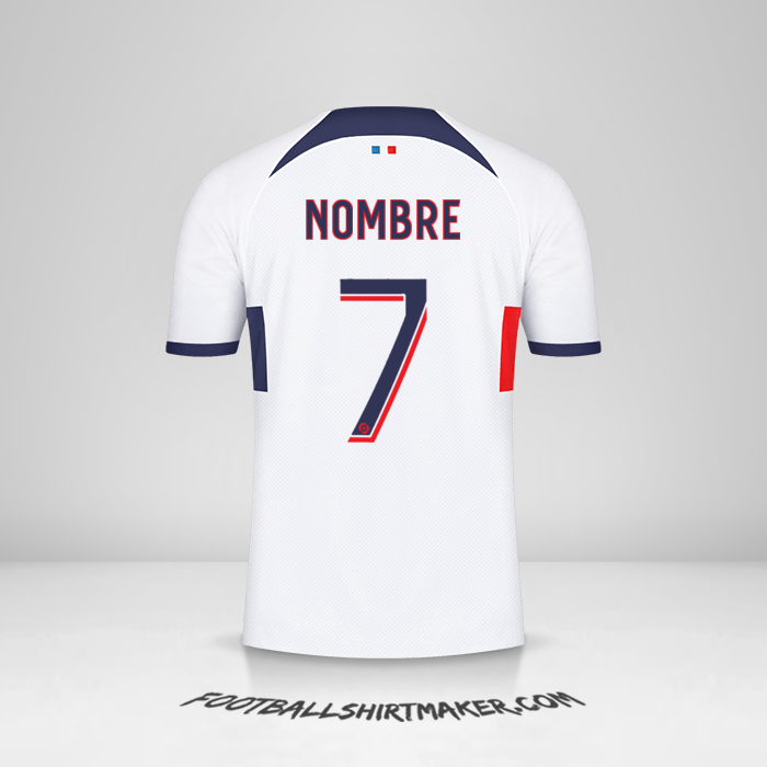 Jersey Paris Saint Germain 2023/2024 Visita -  nombre - 7