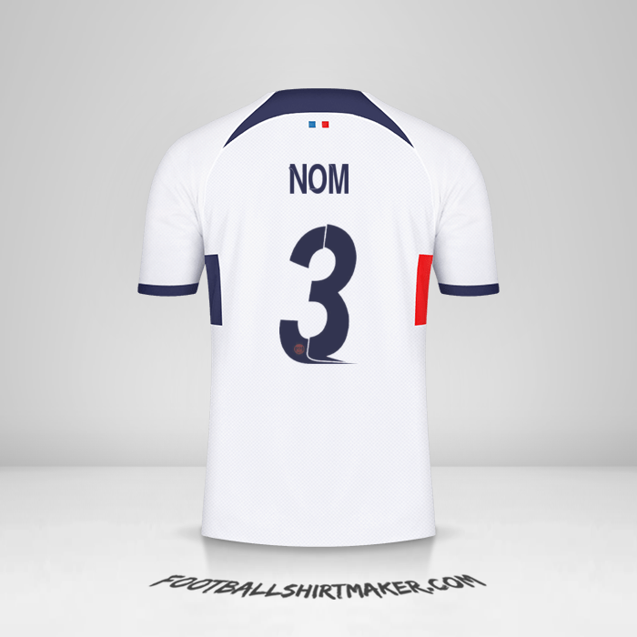 Maillot Paris Saint Germain Cup 2023/2024 Extérieur -  nom - 3